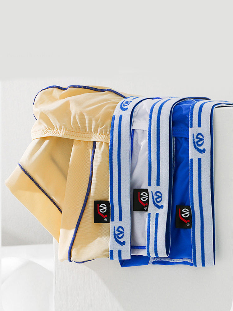 3 Pack Sexy Fashion Ice Silk Solid Color Men's Briefs