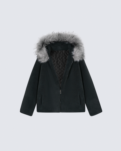 Fleece Hooded Padded Jacket
