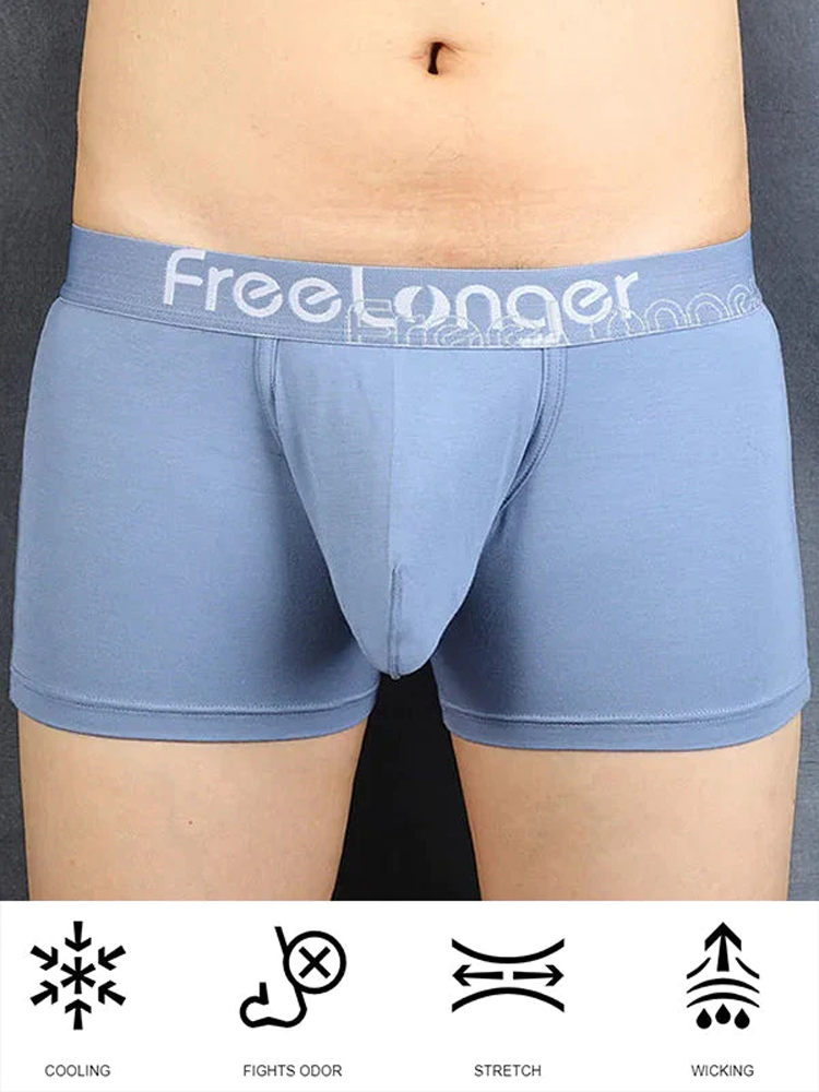FreeLonger Men's Comfy Separate Big Pouch Trunks