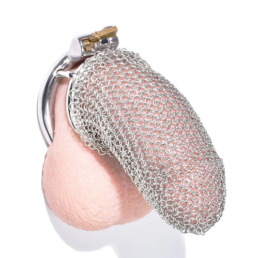 Flexible Stainless Steel Mesh Chastity Cage for Men – 5 Precision Sizes LKM-024