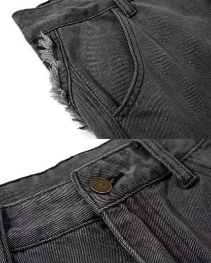 American Dark Washed Deconstructed Wide Leg Pants