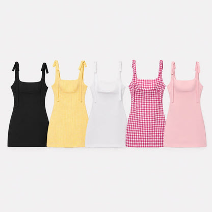 Sweetheart Tie-Strap Mini Dress