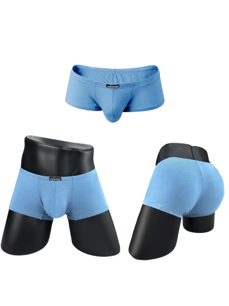 2 Pack Men's Sexy Low-rise Roomy Pouch Trunks