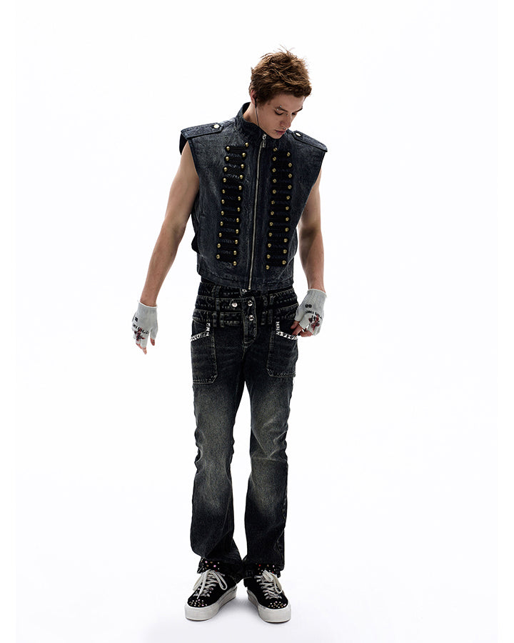 New Napoleon Denim Vest Jacket