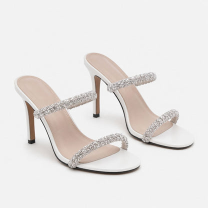 Luxe Crystal Stiletto Mules