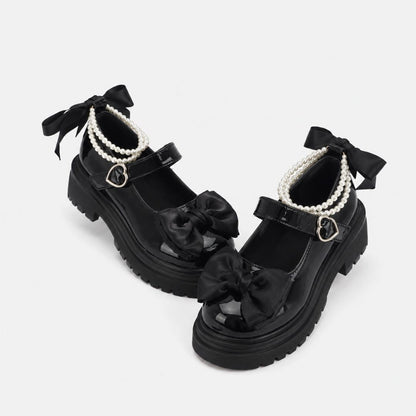 Pearl Ribbon Mary Janes