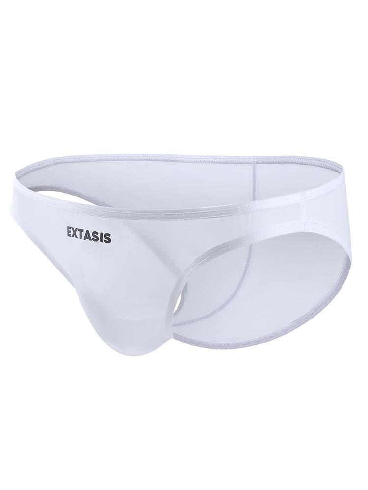 Men's Sexy Thin Sheer Solid Color Low-Rise Briefs