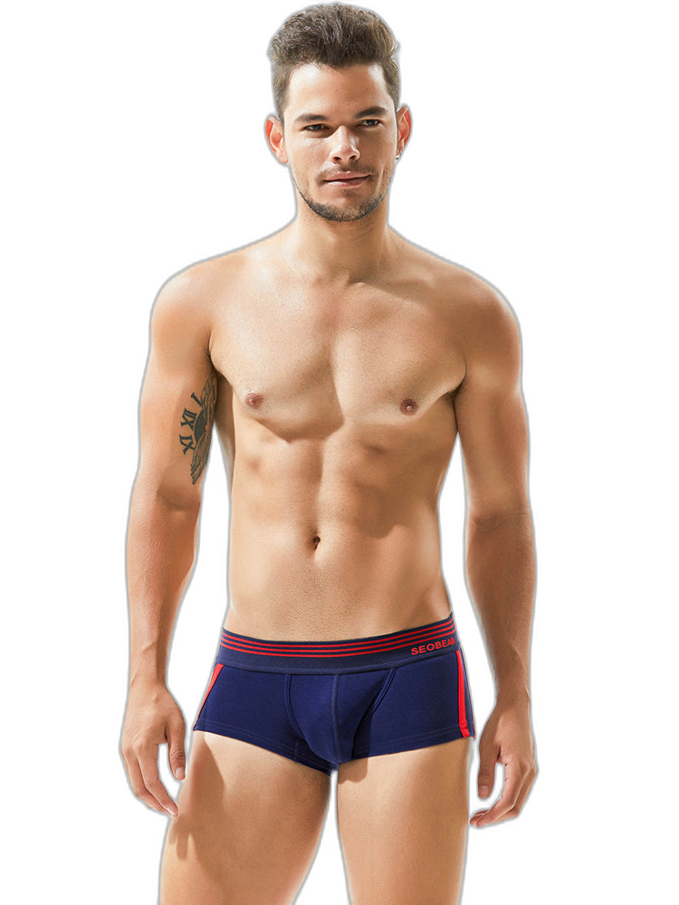 Men's Slim-Fit Cotton Trunks - Low Rise & Lifting Support
