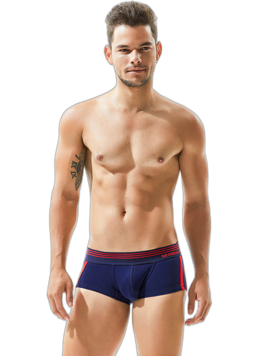 Men's Slim-Fit Cotton Trunks - Low Rise & Lifting Support