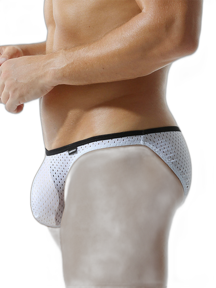 Men's Low-rise Mesh U-shaped Convex Pocket Sports Briefs