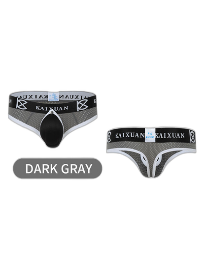 2 Pack Men's Breathable Mesh Removable U-Shaped Pocket Thongs