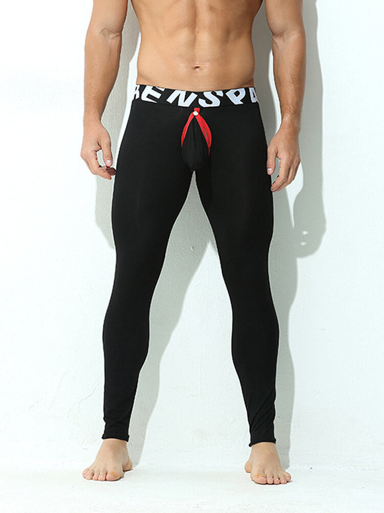 Men's Lettered Belt Elastic Tight Thin Leggings