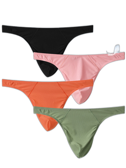 3 Pack Men's Low-Rise Performance Thong - Breathable Mesh & Smooth Fabric