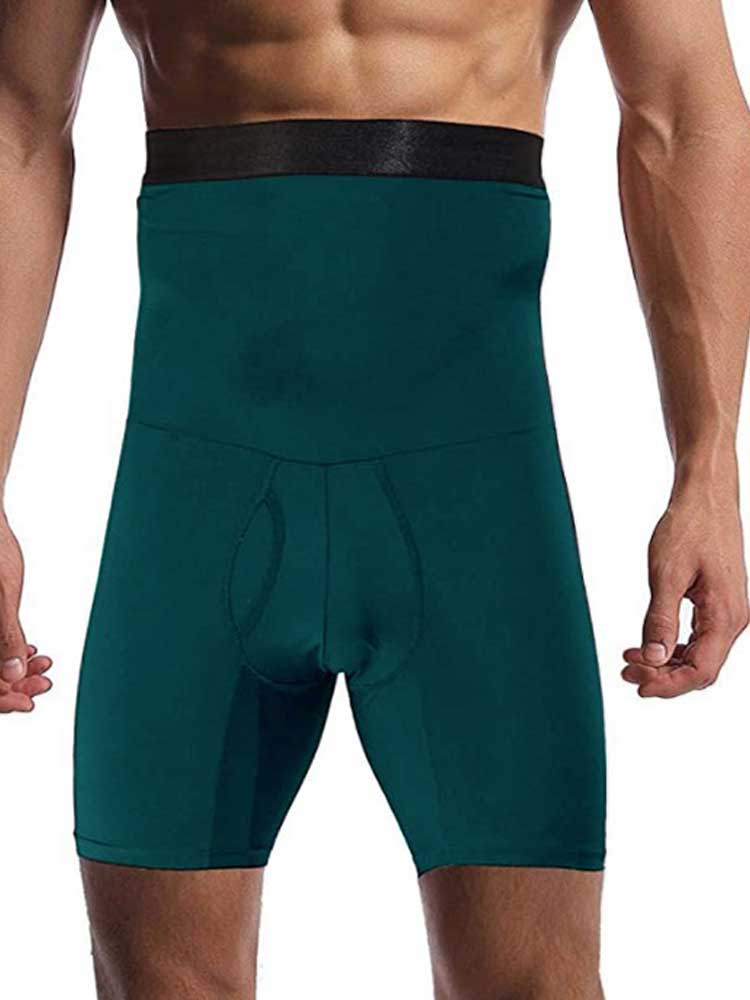 Men's Solid Color High Waist Shaping Boxer Shorts