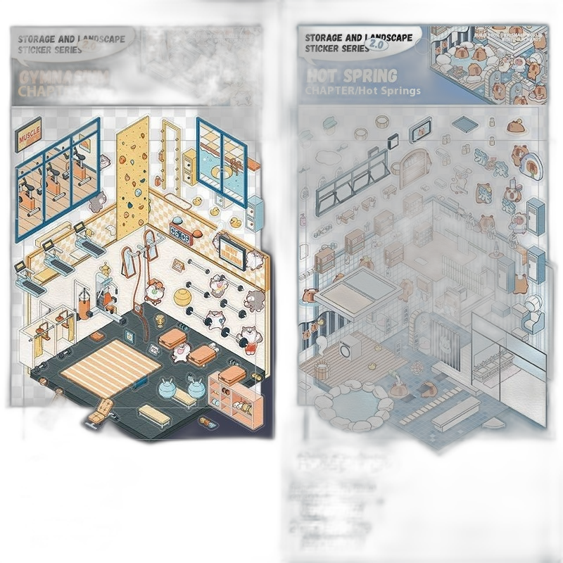 Cute DIY 3D Isometric Stickers