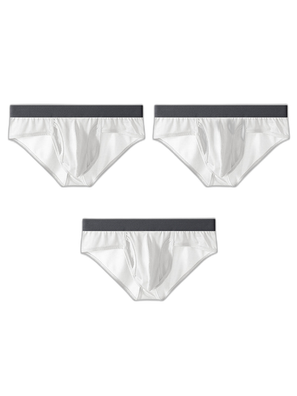 3 Pack Men's Ultra-Soft Breathable Mesh Ice Silk Briefs