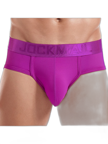 Men's Solid Color Mesh Breathable Sports Fitness Briefs