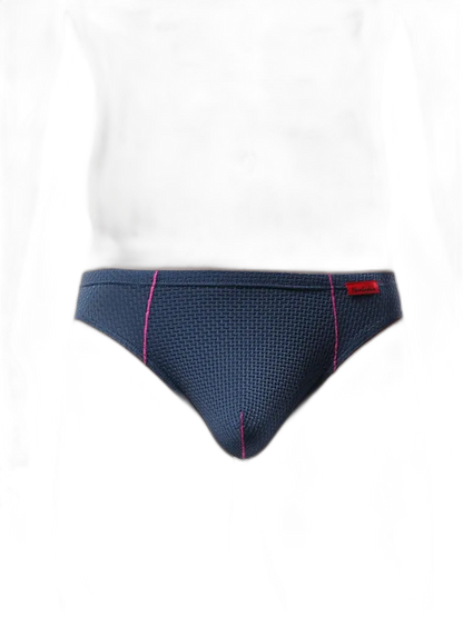 3 Pack Men's Nylon Plaid Lift Hip Briefs Triangle Briefs