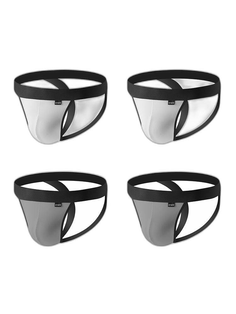 4-pack Men's Ice Silk Quick-Dry Breathable Mesh Jockstrap
