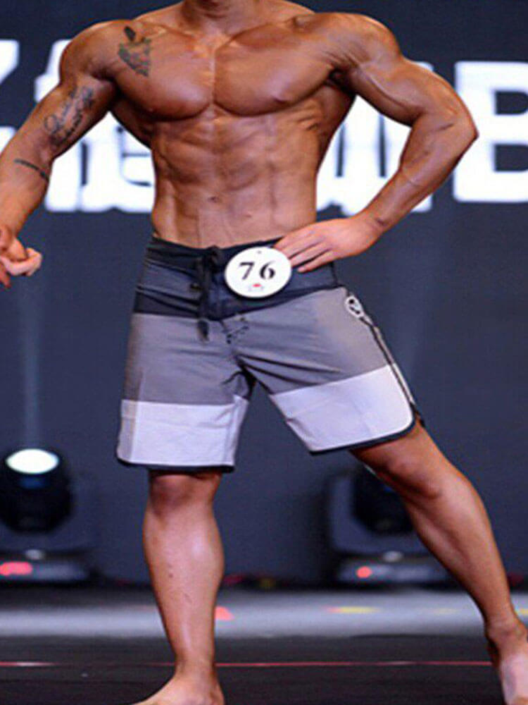 Men's Printed Bodybuilding Beach Drawstring Shorts