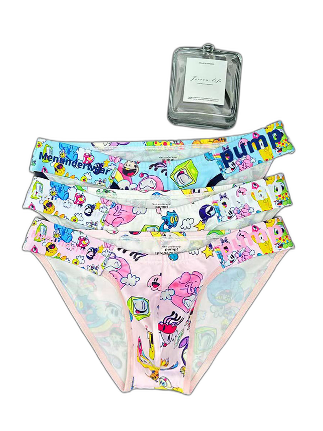 2 Pack Men's Cartoon High-Cut Breathable Bikini