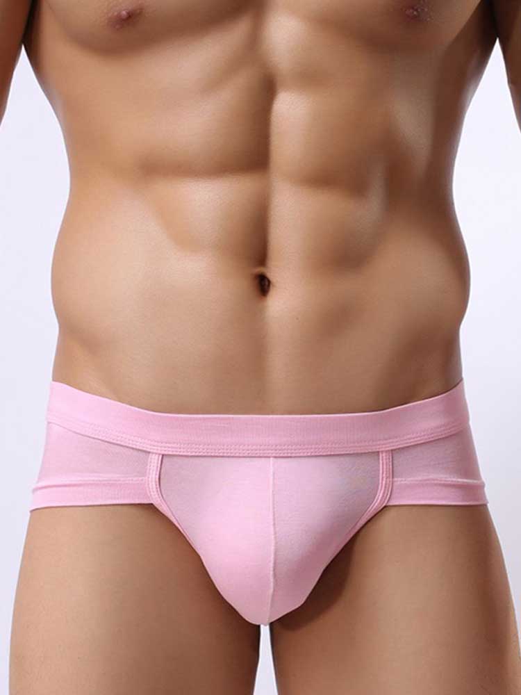Men's Solid Color Simple Low-Rise Modal Briefs