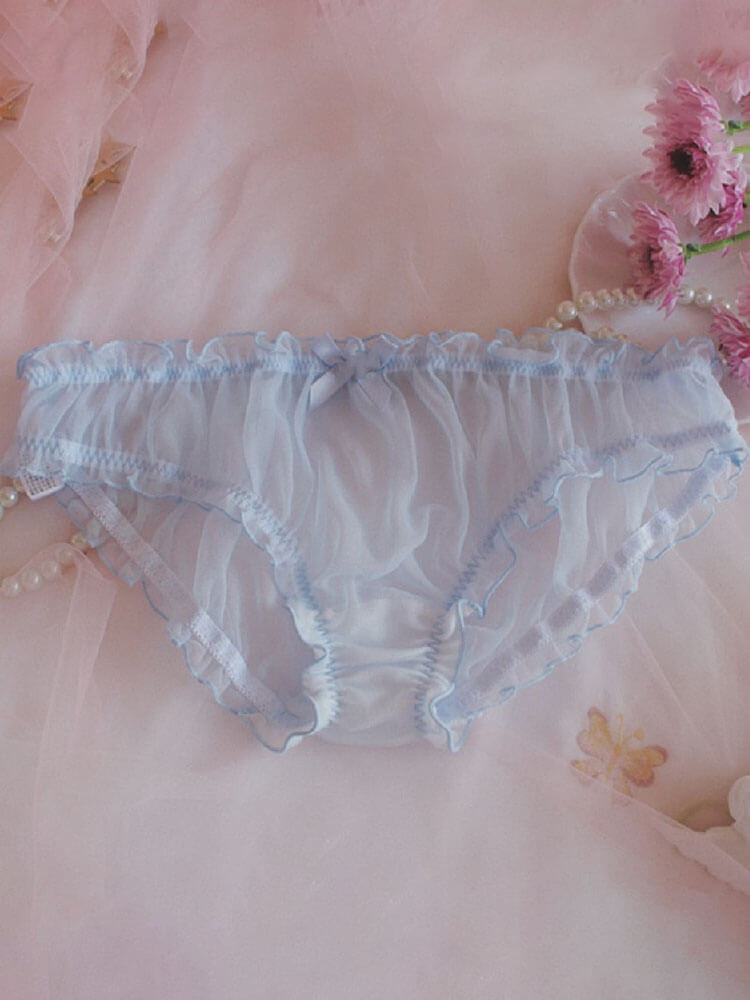 Men's Chiffon Bowknot See-Through Briefs