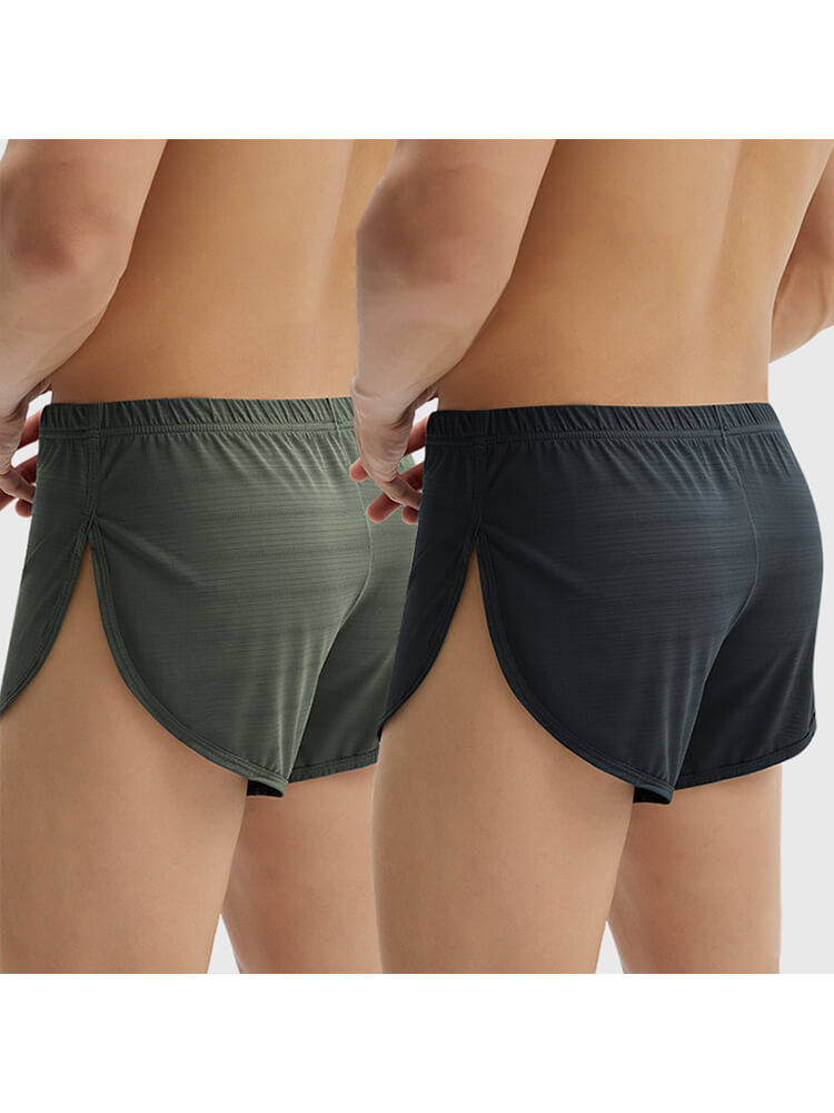 Men's Loose High Side Slits Breathable Boxer Briefs