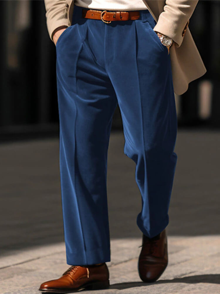 Men's Fashion Straight Leg Solid Color Dress Pants