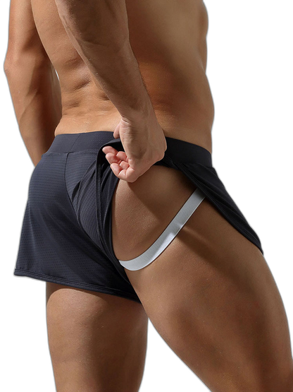 Men's Breathable Mesh Boxer Shorts With Separate Pouch