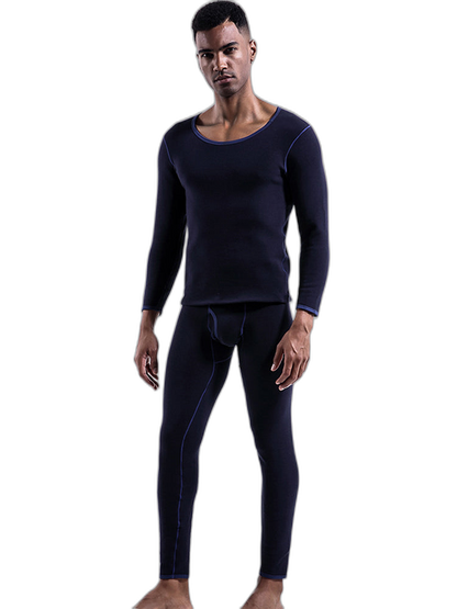 Fleece Lined Men's Thermal Underwear With Support Pouch