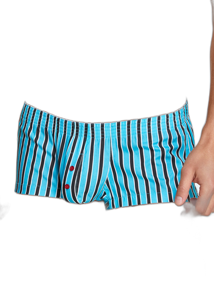 Men's Color Stripes Trunks With Button Fly
