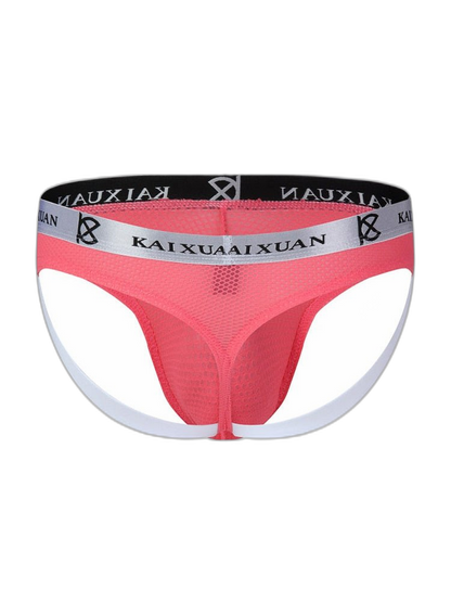 3 Pack Men's Mesh Thong with Stretch & Breathable 3D Support Pouch