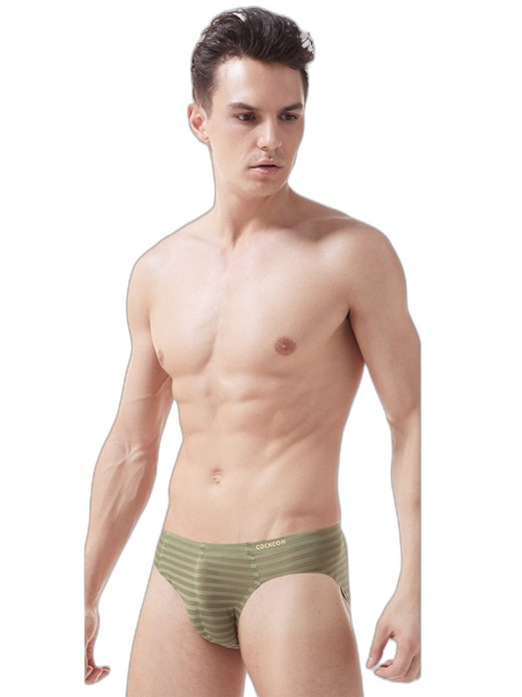 3 Pack Men's Mesh Nylon Breathable Solid Color Bikini