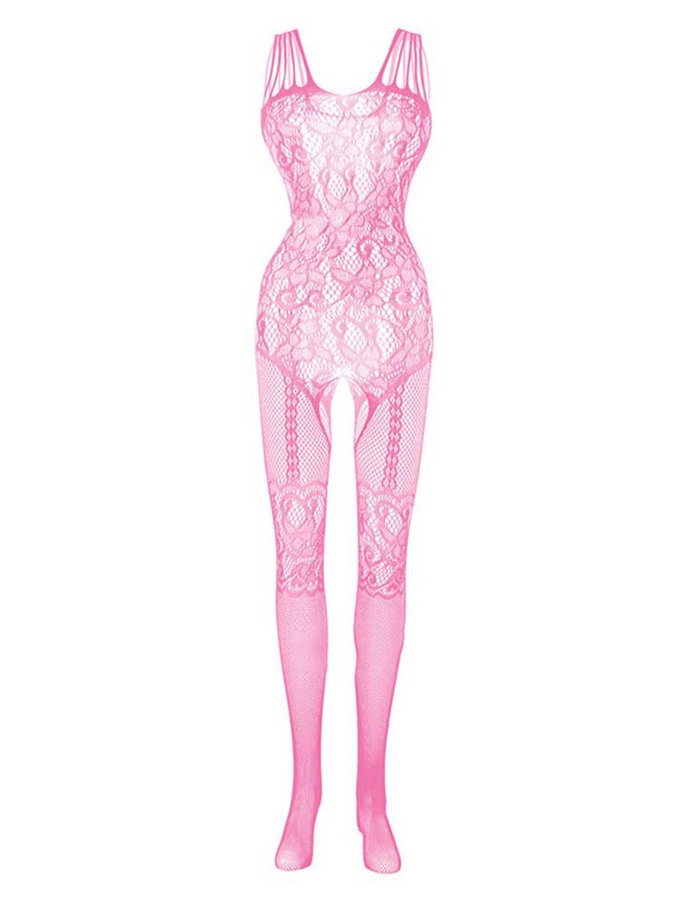 Men's Sexy Crotchless Cut-Out Fishnet Bodystocking