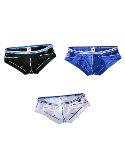 3 Pack Sexy Fashion Ice Silk Solid Color Men's Briefs