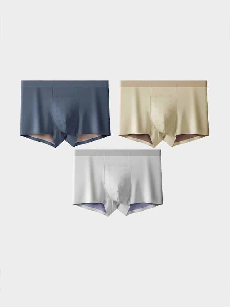 Men's Seamless Massage Antibacterial Boxer Briefs