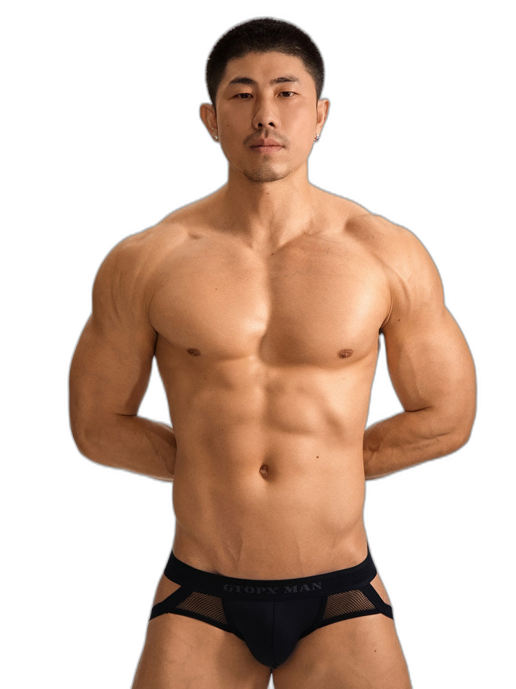 2 Pack Men's Low-Rise Ice Silk Breathable Mesh Jockstrap