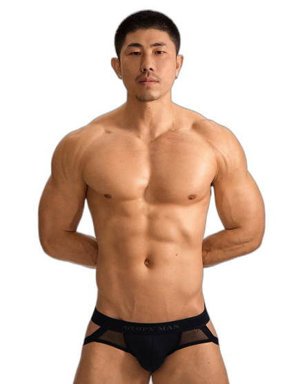 2 Pack Men's Low-Rise Ice Silk Breathable Mesh Jockstrap