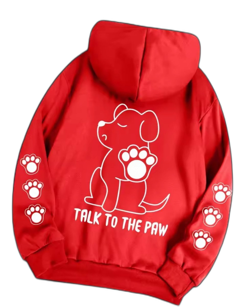 Talk To The Paw Hoodie Red