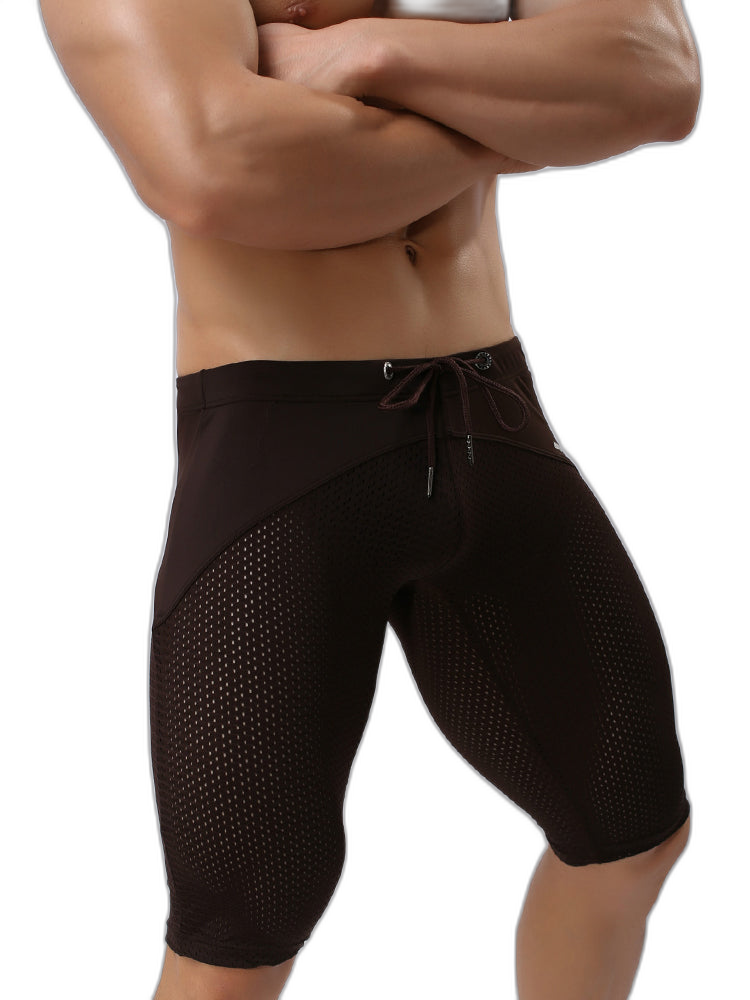 Men’s Athletic Compression Tight Shorts with Drawstring