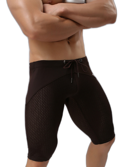 Men’s Athletic Compression Tight Shorts with Drawstring