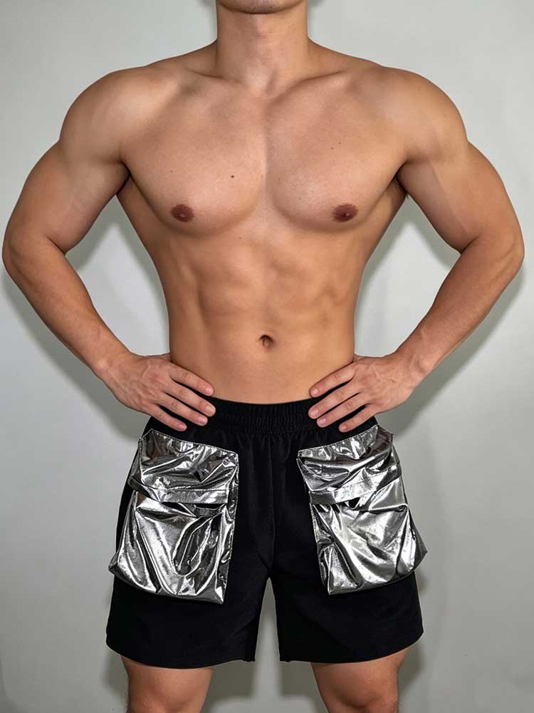 Men's American Silver Colorblocke Pocket Shorts