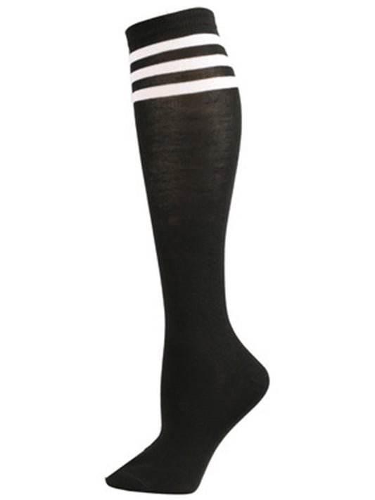 Striped White Crew Sports Socks