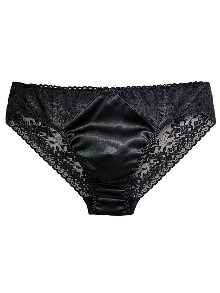 Men's Sexy See-Through Soft Mulberry Silk Briefs