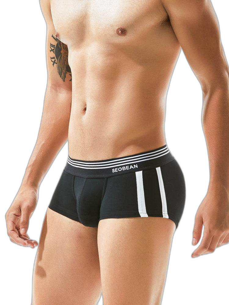 Men's Slim-Fit Cotton Trunks - Low Rise & Lifting Support
