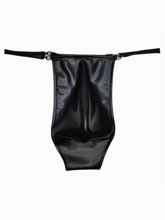 Men's Sexy Thin Straps Low-Rise Latex Thong