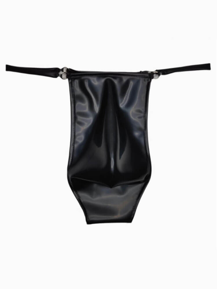 Men's Sexy Thin Straps Low-Rise Latex Thong