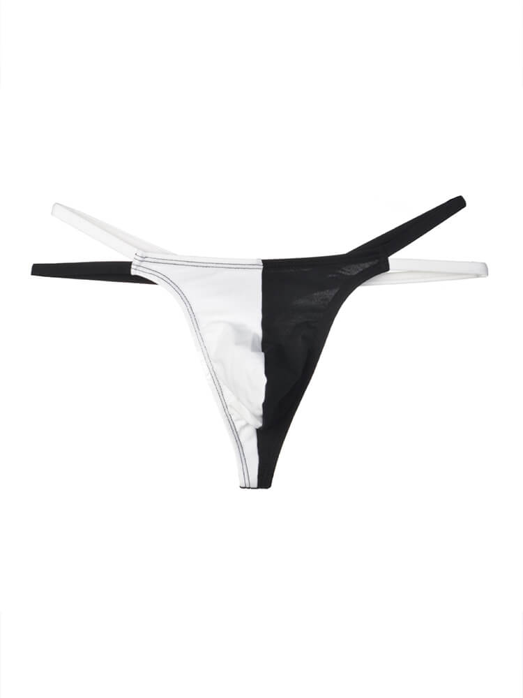 Men's Two-Tone Seamless Sexy Double-Strap Thong