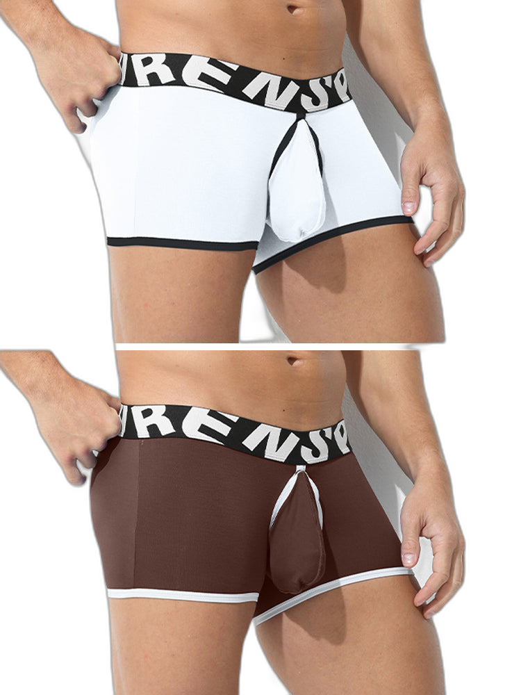 2 Pack Men's Modal Sexy Breathable Classic Trunks